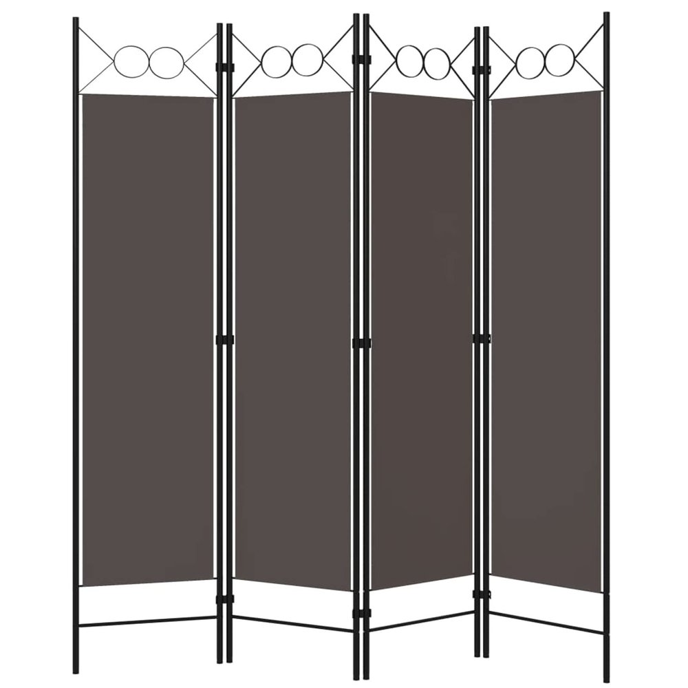 Tidyard Room Divider, 4-Panel Privacy Screen Partition with Circle Design, 63x70.9 Inches, Fabric and Iron Frame for Bedroom, Living Room, Office Space