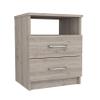 Tuhome Napoles Nightstand in Black with Two Drawers and Open Compartment, Modern Design for Bedroom or Living Room Storage view 1