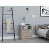 Tuhome Napoles Nightstand in Black with Two Drawers and Open Compartment, Modern Design for Bedroom or Living Room Storage view 2