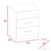 Tuhome Napoles Nightstand in Black with Two Drawers and Open Compartment, Modern Design for Bedroom or Living Room Storage view 3
