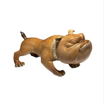 Brass French Bulldog Miniatures Figurines Desk Ornaments,Vintage Copper Pet Animal Dog Home Decor Crafts Living Room Decorations Gifts