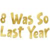 9th Birthday Gold Glitter Banner - Happy 9th Birthday Party Decorations, Supplies and Favors - 9th Wedding Anniversary Decorations view 1
