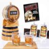 2 Liter Whiskey Barrel Cocktail Aging Kit - 2L Mini Bourbon Barrels Complete with Chalkboard Barrel Front, Stand, Bung, Oak Spigot, Chalk, Cocktail Mix & Bonus Book - Whiskey Making Gifts for Men view 1