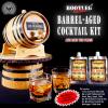 2 Liter Whiskey Barrel Cocktail Aging Kit - 2L Mini Bourbon Barrels Complete with Chalkboard Barrel Front, Stand, Bung, Oak Spigot, Chalk, Cocktail Mix & Bonus Book - Whiskey Making Gifts for Men view 3