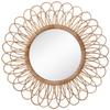 Hobby Lobby Home Decor Flower Rattan Brown Wall Round Mirror view 1
