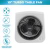 Comfort Zone Turbo Table Desk Fan with 180-Degree Adjustable Head, 10 inch, 3 Speed, Adjustable Tilt, Ideal for Home, Bedroom & Office, CZ111WT view 2