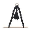 Nordic Wooden Towel Rack Macrame Rope Toilet Paper Holder Hanging Tapestry Home Hotel Bathroom Decoration Supplies Towel Shelf,Black,China view 1