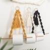 Nordic Wooden Towel Rack Macrame Rope Toilet Paper Holder Hanging Tapestry Home Hotel Bathroom Decoration Supplies Towel Shelf,Black,China view 3