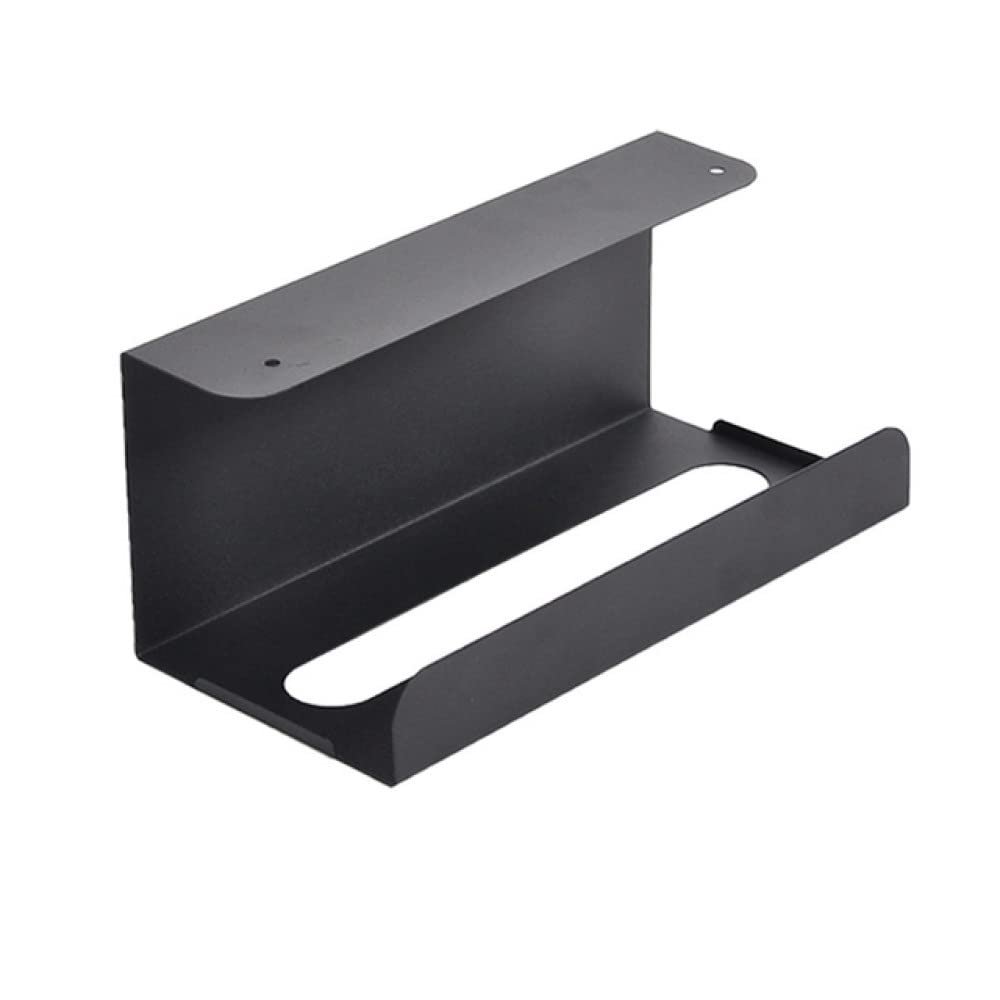 Under Cabinet Paper Towel Holder Iron Tissue Box Storage Rack Tissue Holder Paper Towel Rack Kitchen Towel Hanging Case,Black