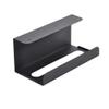 Under Cabinet Paper Towel Holder Iron Tissue Box Storage Rack Tissue Holder Paper Towel Rack Kitchen Towel Hanging Case,Black view 1