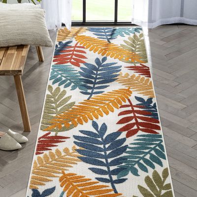 Well Woven Dorado Mariah 2'7" x 9'10" Runner Ivory Multi Modern Indoor / Outdoor Floral Area Rug
