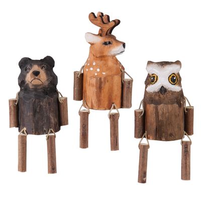 GALLERIE II Woodland Animal Figure Set of 3 Brown