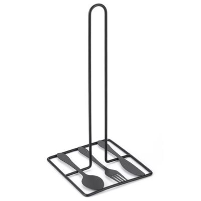 Kitchen Roll Paper Towel Holder Bathroom Tissue Stand Dining Table Vertical Napkins Rack Kitchen Storage Shelf Black,1