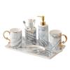Kitchen Liquid Dispencer Container Ceramic Brushing Mouth Cup Toothbrush Holder Soap Dispenser Household Bathroom Bathroom Washing Six-piece Set Reusable Pump-Bottles Dispensers ( Size : X-Small ) view 1