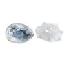 Amogeeli Bundle of 2 - Natural Blue Celestite Crystal Cluster & Natural Rock Crystal Cluster Mineral Specimen for Reiki, Meditation, Collection, Home Office Decoration view 1