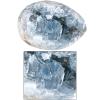 Amogeeli Bundle of 2 - Natural Blue Celestite Crystal Cluster & Natural Rock Crystal Cluster Mineral Specimen for Reiki, Meditation, Collection, Home Office Decoration view 2
