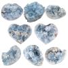 Amogeeli Bundle of 2 - Natural Blue Celestite Crystal Cluster & Natural Rock Crystal Cluster Mineral Specimen for Reiki, Meditation, Collection, Home Office Decoration view 4