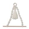 Nordic Wooden Towel Rack Macrame Rope Toilet Paper Holder Hanging Tapestry Home Hotel Bathroom Decoration Supplies Towel Shelf,White,China view 1