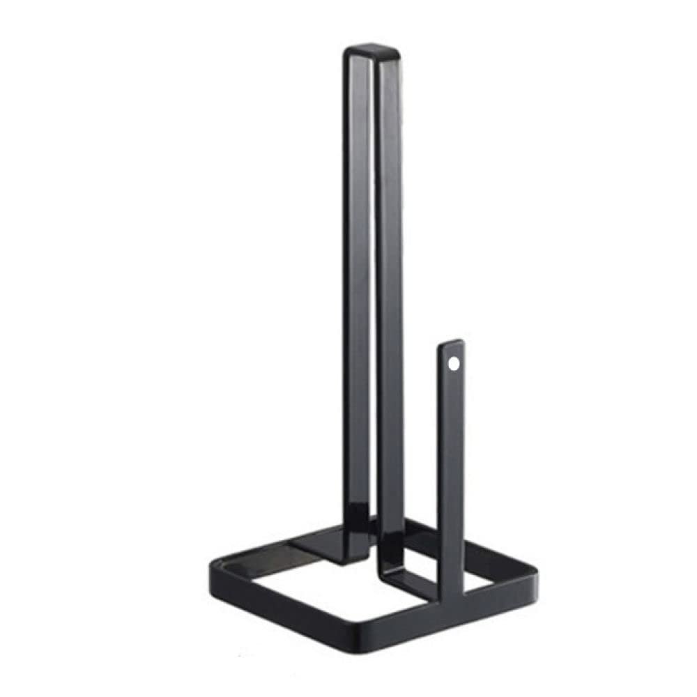 Kitchen Roll Paper Towel Holder Bathroom Tissue Stand Black and White Napkins Rack Home Kitchen Storage Accessories,B(with a Hole)