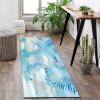Kitchen Runner Rug Non Slip 3'4"x5' Modern Blue Contemporary Floor Carpet for Corridor view 2