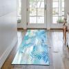 Kitchen Runner Rug Non Slip 3'4"x5' Modern Blue Contemporary Floor Carpet for Corridor view 4