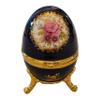 Splendid Blue Floral Egg Shaped Music Box/Jewelry Box Playing Memory from Cats view 1