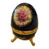 Splendid Blue Floral Egg Shaped Music Box/Jewelry Box Playing Memory from Cats view 2