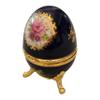 Splendid Blue Floral Egg Shaped Music Box/Jewelry Box Playing Memory from Cats view 3