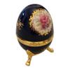 Splendid Blue Floral Egg Shaped Music Box/Jewelry Box Playing Memory from Cats view 4