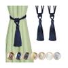 SZOMH Curtains Accessories 2Pcs Curtain Tiebacks with Tassel Curtain Clips Rope Tie Backs holdbacks Home Accessories Decorative view 3