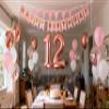 12th Birthday Party Decorations Rose Gold for Girls, Happy Birthday Banner Rose Gold Number 12 Balloons Star Foil Confetti Balloons for Girls Her Daughter 12 Year Old(12th) view 2