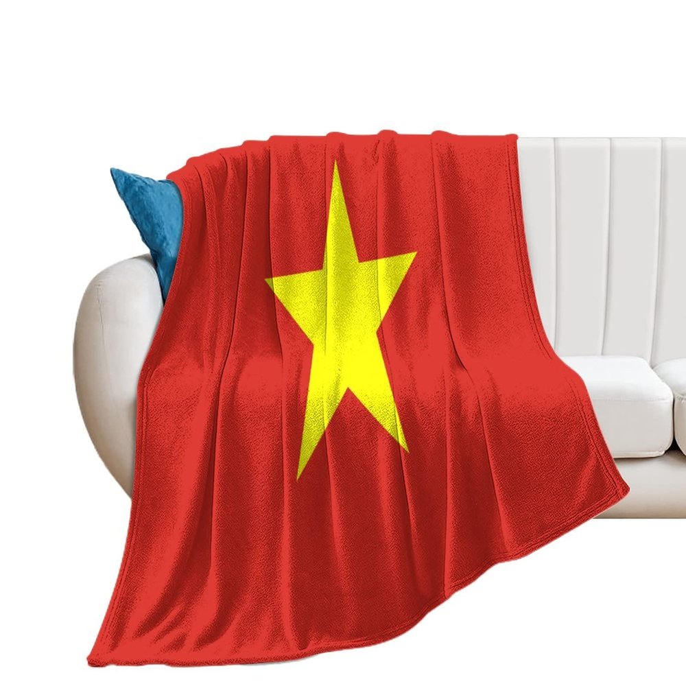 Ditooms Vietnam Flag Blanket, Country Flag Throws, Plush Super Soft Warm Flannel Blanket for Couch Bed Sofa Cover Chair - Great Gift for Friend Men Women 50"x60"