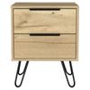 Atlin Designs Modern Metal Nightstand, Light Oak Finish, 2-Drawer Bedroom Storage, Particleboard Frame, 22.44 in H x 17.71 in W x 13.70 in D, Stylish Design for Organized Bedroom view 1