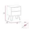Atlin Designs Modern Metal Nightstand, Light Oak Finish, 2-Drawer Bedroom Storage, Particleboard Frame, 22.44 in H x 17.71 in W x 13.70 in D, Stylish Design for Organized Bedroom view 3