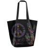 ALAZA Hippie Peace and Love Large Tote Bag Reusable Grocery Bag Foldable Shoulder Shopping Lightweight Bag with Handles for Outdoors Picnic Travel view 1
