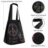ALAZA Hippie Peace and Love Large Tote Bag Reusable Grocery Bag Foldable Shoulder Shopping Lightweight Bag with Handles for Outdoors Picnic Travel view 2