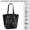 ALAZA Hippie Peace and Love Large Tote Bag Reusable Grocery Bag Foldable Shoulder Shopping Lightweight Bag with Handles for Outdoors Picnic Travel view 4