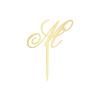 Vinisong Rustic Wedding Cake Topper Initial Cake Topper Letter M Cake Topper Monogram Cake Topper Gold Acrylic Cake Toppers for Wedding Anniversary Birthday Party Decor Supplies view 2