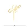 Vinisong Rustic Wedding Cake Topper Initial Cake Topper Letter M Cake Topper Monogram Cake Topper Gold Acrylic Cake Toppers for Wedding Anniversary Birthday Party Decor Supplies view 3