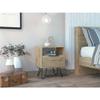 Atlin Designs Modern Metal Night Stand with Two Shelves in Black view 2