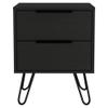 Atlin Designs Modern Metal Bedroom Nightstand with 2-Drawer in Black view 1