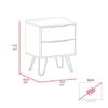 Atlin Designs Modern Metal Bedroom Nightstand with 2-Drawer in Black view 3