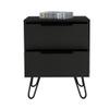 Atlin Designs Modern Metal Bedroom Nightstand with 2-Drawer in Black view 4
