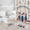 ALAGEO Independence Day Shower Curtain Sets 4 Piece American Flag Patriotic Bathroom Mat Sets Stripes Stars Bottle Bathroom Decor Set U Shape Rug, Toilet Lid Cover, Non Slip Rug for July 4th Holiday view 3