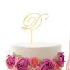 Vinisong Rustic Wedding Cake Topper Initial Cake Topper Letter D Cake Topper Monogram Cake Topper Gold Acrylic Cake Toppers for Wedding Anniversary Birthday Party Decor Supplies view 1