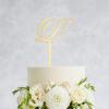 Vinisong Rustic Wedding Cake Topper Initial Cake Topper Letter D Cake Topper Monogram Cake Topper Gold Acrylic Cake Toppers for Wedding Anniversary Birthday Party Decor Supplies view 4