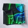 Basketball Tapestry,Sports Games Wall Hanging Art for Kids Teens Boys,Green Blue Neon Geometric Lines Basketball Court Pattern Wall Blanket for Living Room Bedroom Decor,Black,(70.9x92.5) view 2