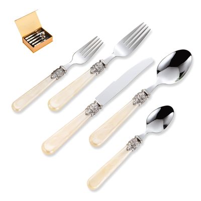CATHYLIN REVERIE Collection 18/10 Stainless Steel Vintage Flatware set,Sliverware set,Dishwasher safe (30, Champagne)