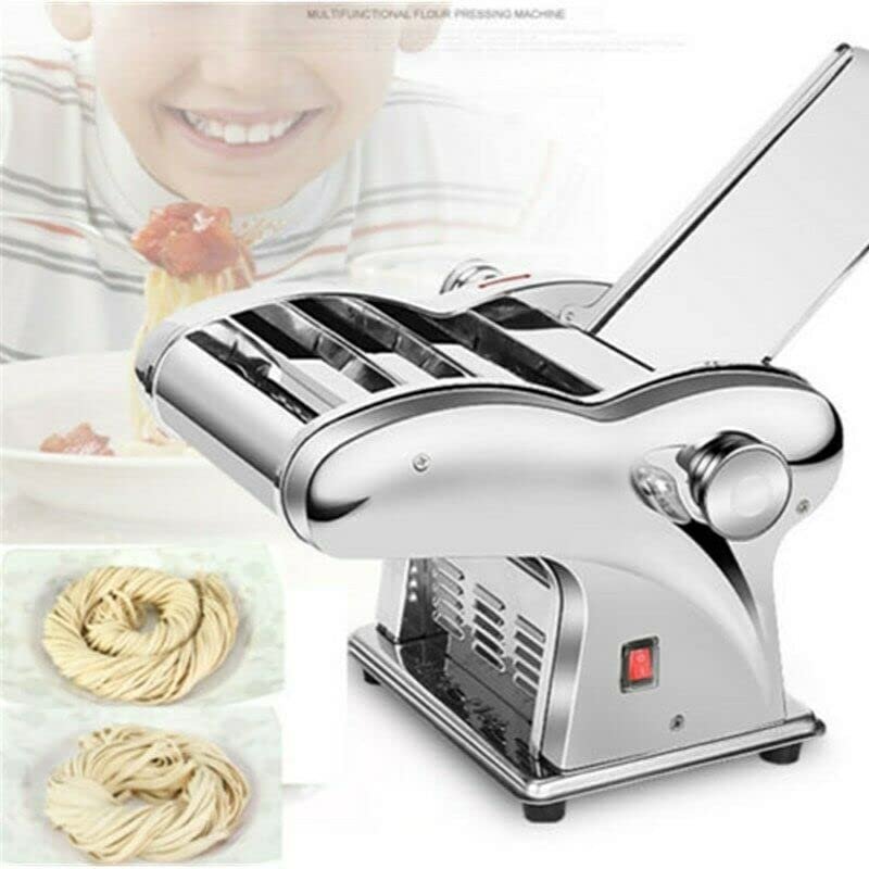 110V Electric Pasta Maker Machine Automatic with 4 Cutter :1.5mm 2.5mm 3mm and 9mm surface, Pasta Roller and Cutter Set Spaghetti Fettuccini Noodles
