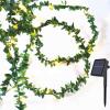 Solar Fairy String Lights Leaves Arfificial Ivy Vine Maple Plant Green Garland Hanging Cute Wall Bedroom Office Curtain Decor (Ivy Vine Warm White,5M) view 1
